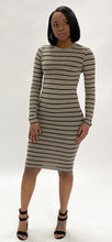 Load image into Gallery viewer, Gray Stripped Midi Dress